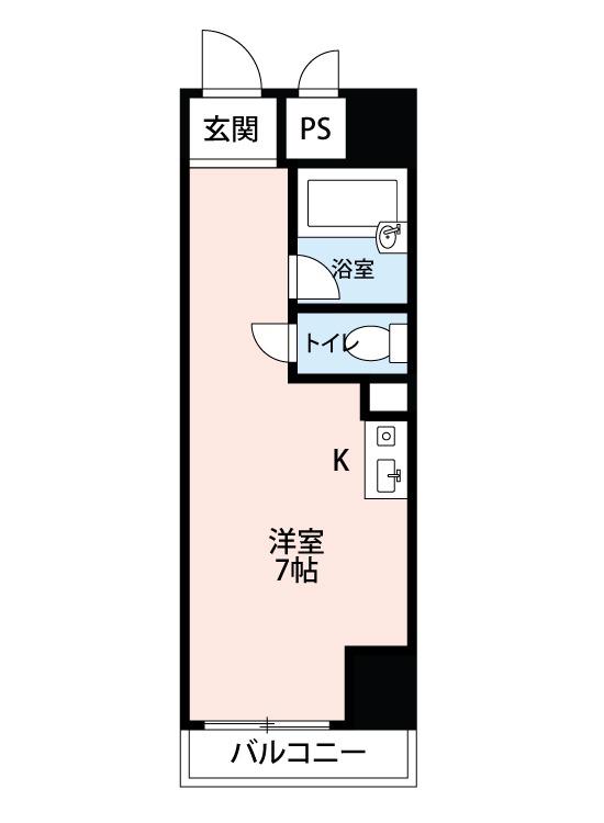 川口ハイツ(ワンルーム/6階)の間取り写真