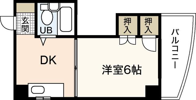 CALM南竹屋町(1DK/5階)の間取り写真
