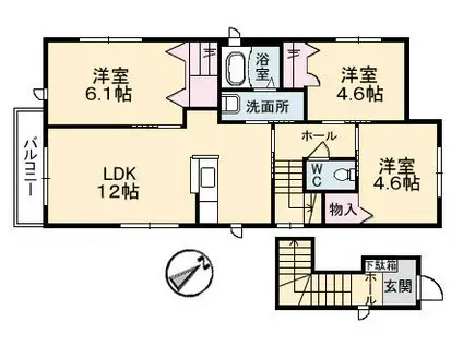シャーメゾン府中本町(3LDK/2階)の間取り写真