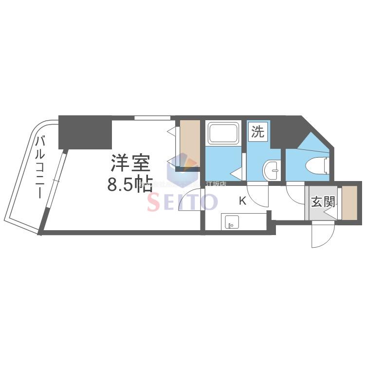 RIDGE江坂(1K/7階)の間取り写真