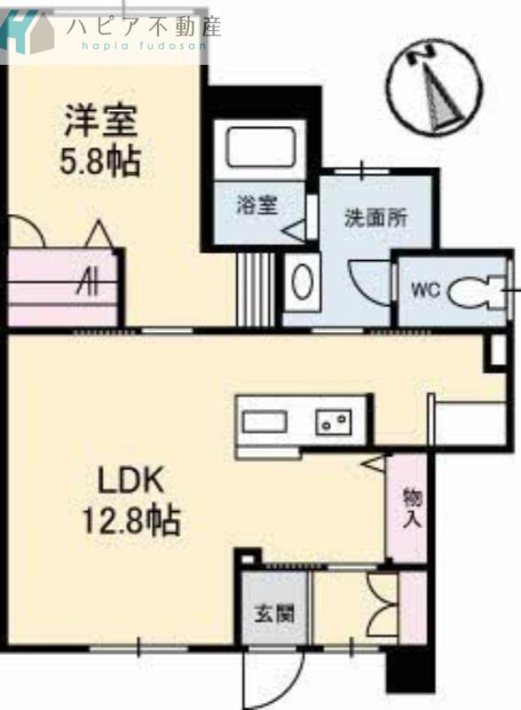 フレグランス島田(1LDK/1階)の間取り写真