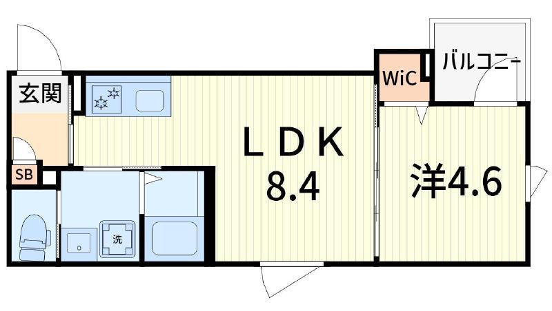 ROBOT HOME 四ツ木(1LDK/2階)の間取り写真