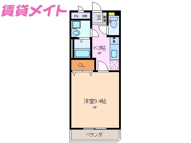 ファインドリーム(1K/1階)の間取り写真