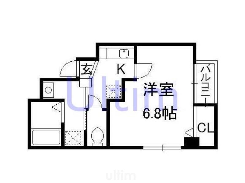 BLANCHE COURT(1K/2階)の間取り写真