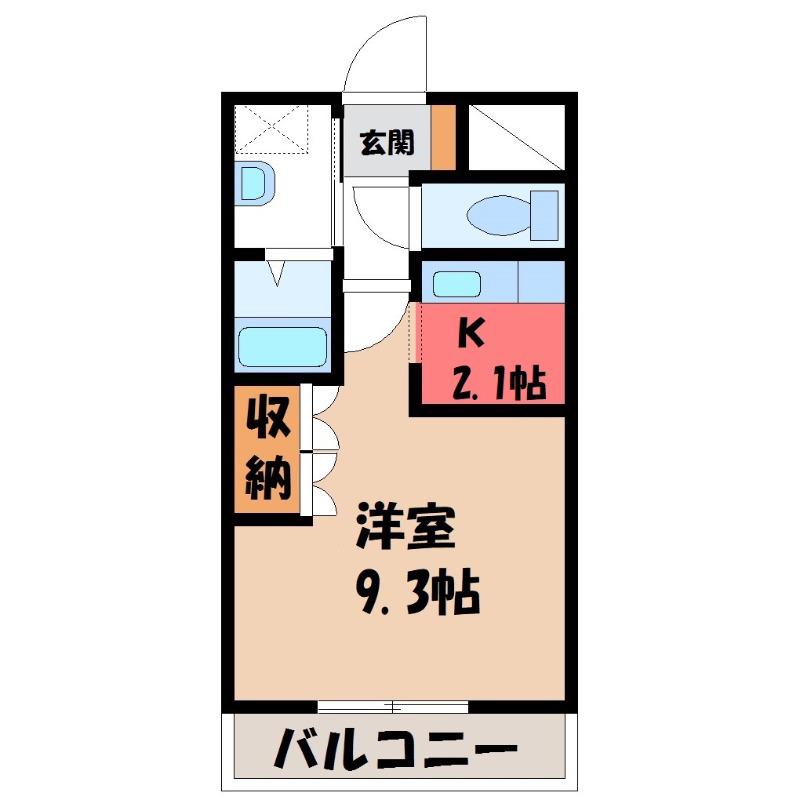 カテリーナ(1K/1階)の間取り写真
