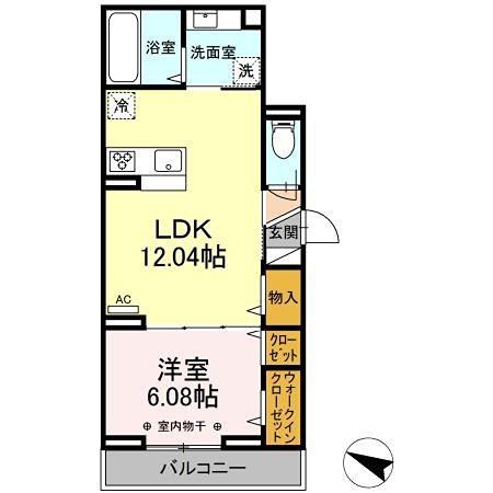 アヴァンス千住緑町(1LDK/2階)の間取り写真