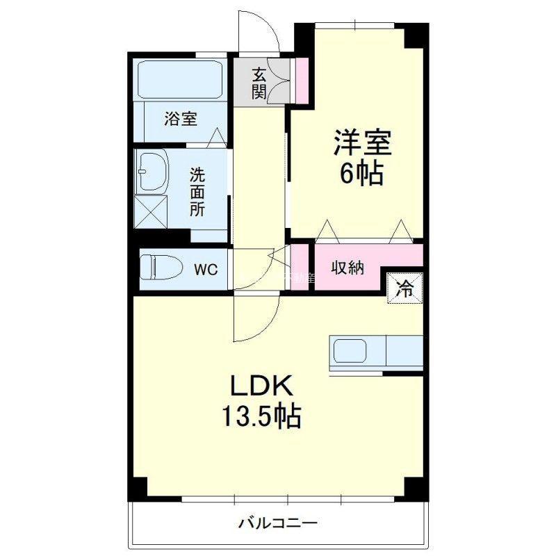 ピュアー(1LDK/4階)の間取り写真