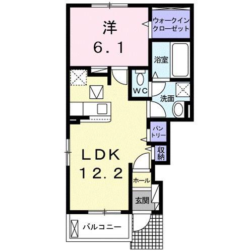 スリービーク吹上(1LDK/1階)の間取り写真
