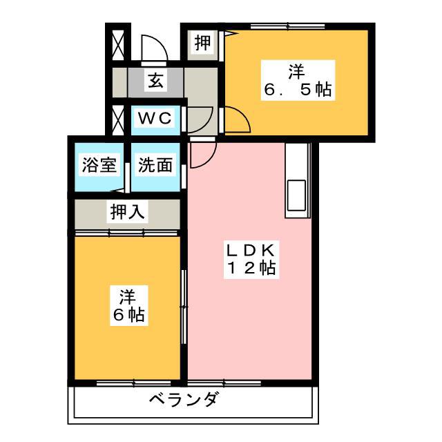 メルベーユM(2LDK/3階)の間取り写真