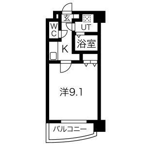 シティ連坊(1K/4階)の間取り写真