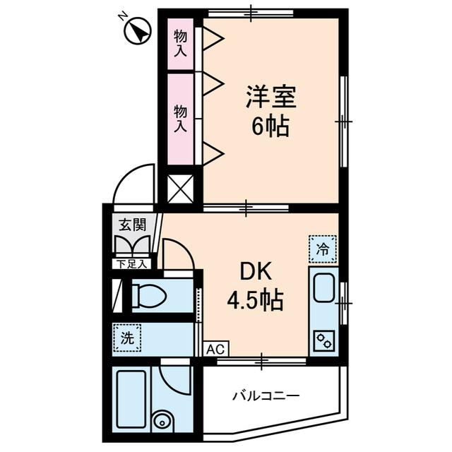 ルプレ荻窪(1DK/2階)の間取り写真