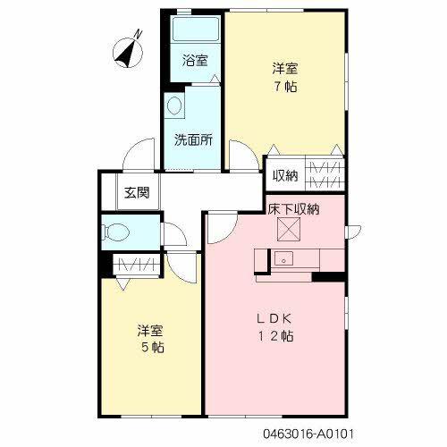 サンクレール(2LDK/1階)の間取り写真