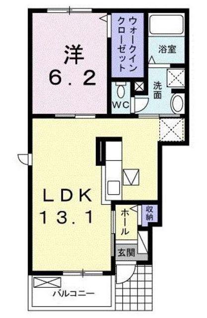 フラワーガーデンA(1LDK/1階)の間取り写真