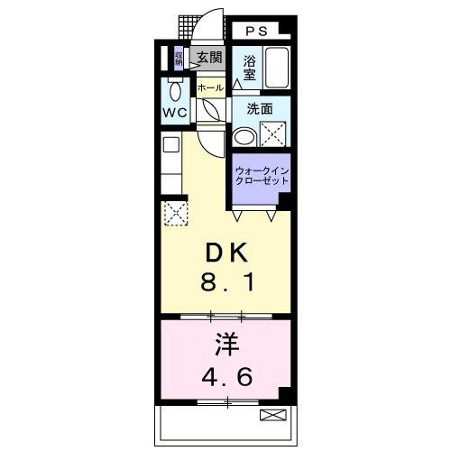 カーサ セレーナ(1DK/2階)の間取り写真