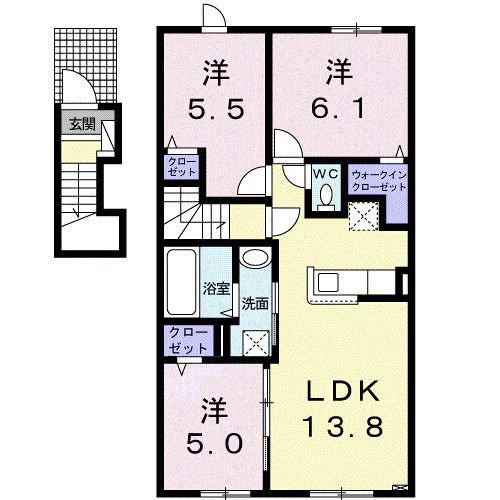 ネオ グレイスIII(3LDK/2階)の間取り写真