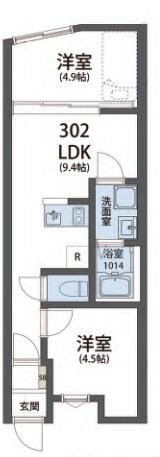 THESIESTA東村山BRICKHAUS(2LDK/3階)の間取り写真