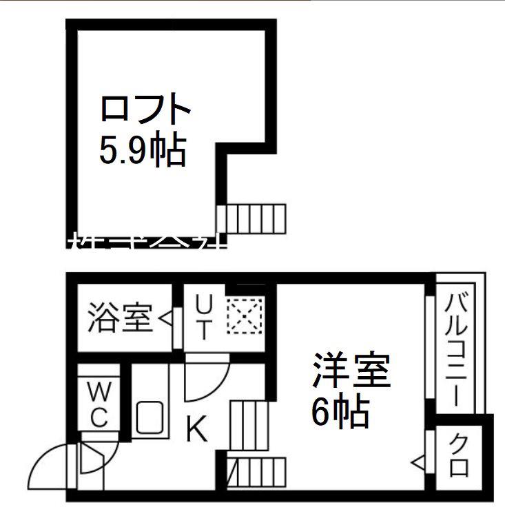 STAGE笹島(1K/1階)の間取り写真
