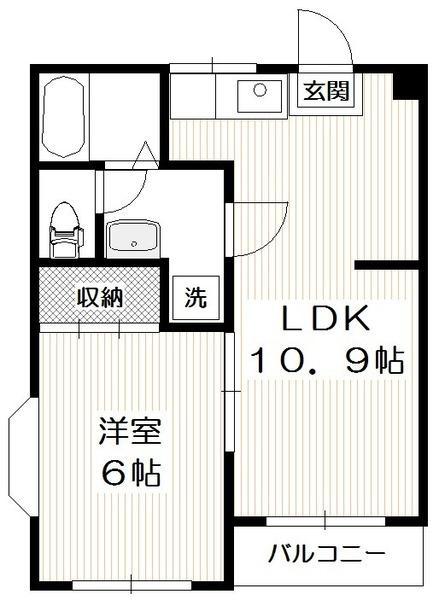 エクセルハイツ(1LDK/1階)の間取り写真