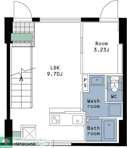 三軒茶屋ヒルズ(1LDK/2階)の間取り写真