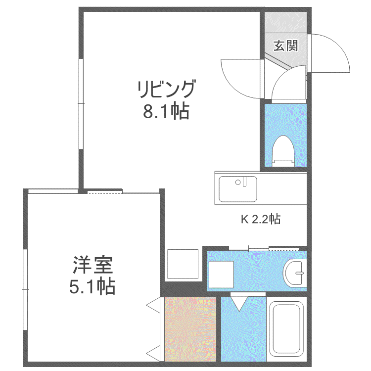 ESTOR NANGO (1LDK/3階)の間取り写真