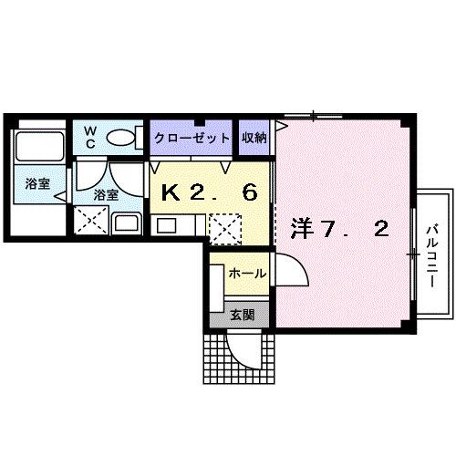 アヴェニール(1K/2階)の間取り写真