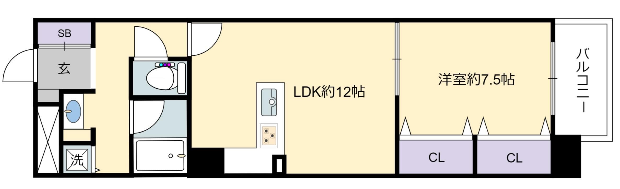 オーチャード・アレー山手通(1LDK/3階)の間取り写真