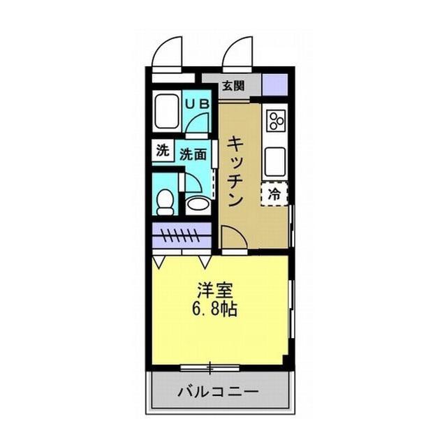 エスポワール川崎大師(1K/1階)の間取り写真