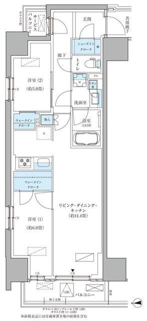 パークアクシス品川天王洲アイル(2LDK/7階)の間取り写真