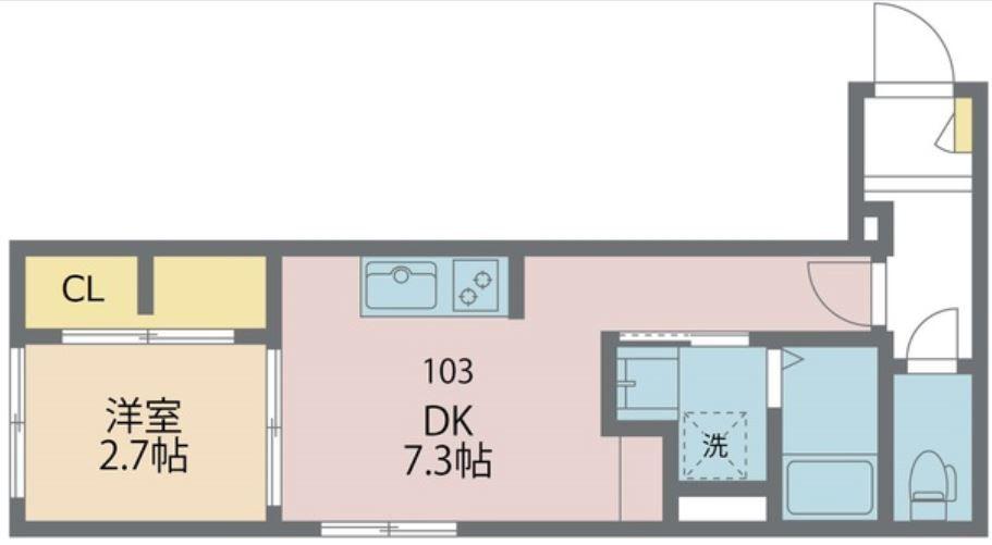 KING&PRINCESS1番館(1DK/1階)の間取り写真