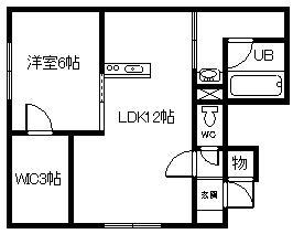 S AND A 東川(1LDK/1階)の間取り写真