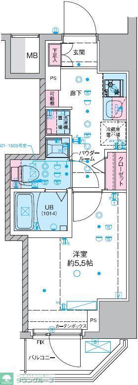 GENOVIA西千葉II(1K/12階)の間取り写真