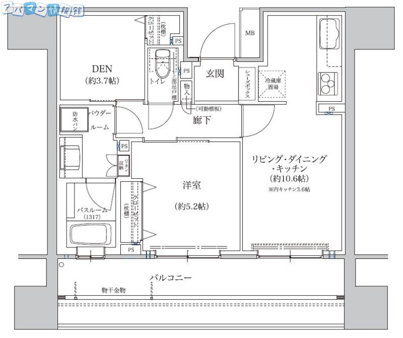 ザ・プレミア新潟駅万代(1LDK/7階)の間取り写真