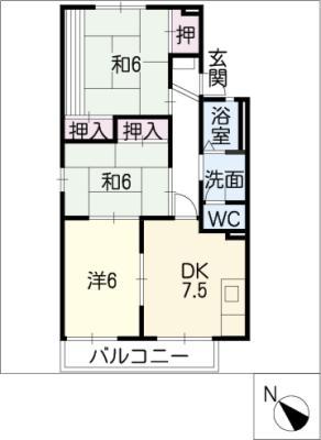 ハイムHIDAKA(3DK/1階)の間取り写真