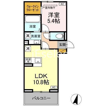 アリエッタ(1LDK/2階)の間取り写真