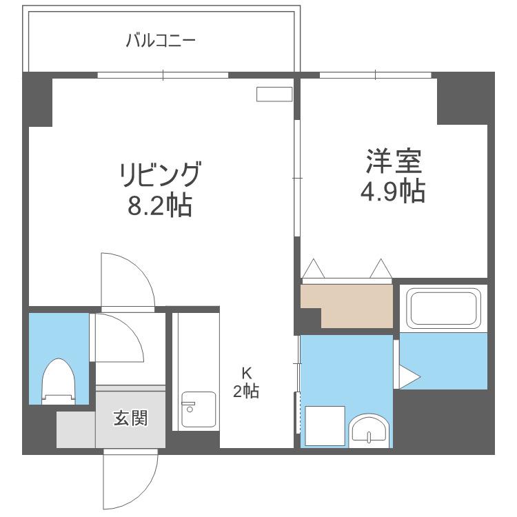 エクセレントプレイス宮の沢(1LDK/4階)の間取り写真