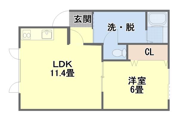 すずらん館1号(1LDK/1階)の間取り写真