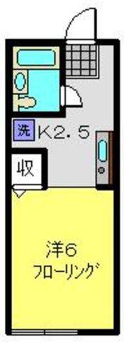 グリーンヒルI(1K/2階)の間取り写真