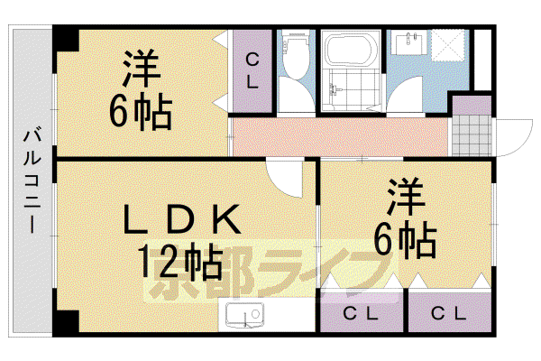 シャトー志水(2LDK/2階)の間取り写真