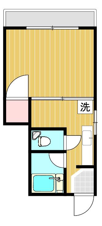 松希ハイム(1K/2階)の間取り写真