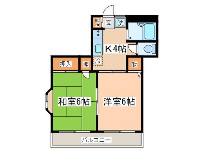 エスハイム(2K/3階)の間取り写真