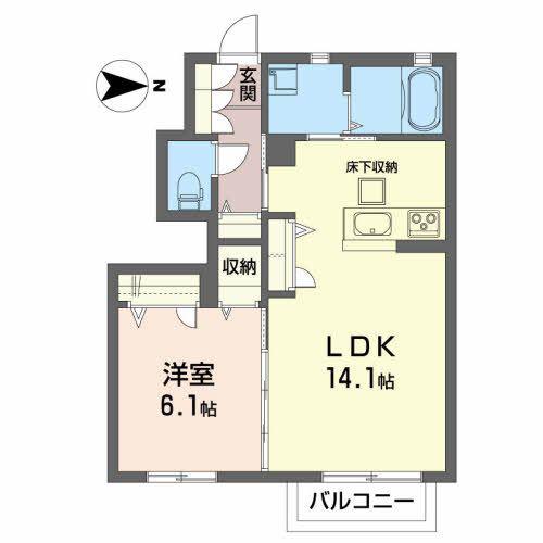 シャーメゾン・ピア2(1LDK/1階)の間取り写真