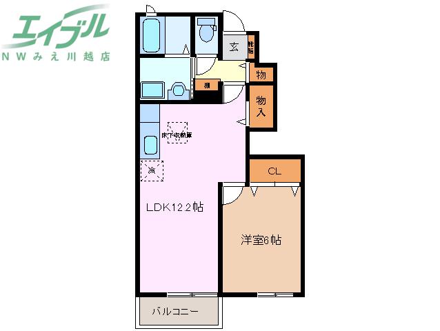 グリース B(1LDK/1階)の間取り写真