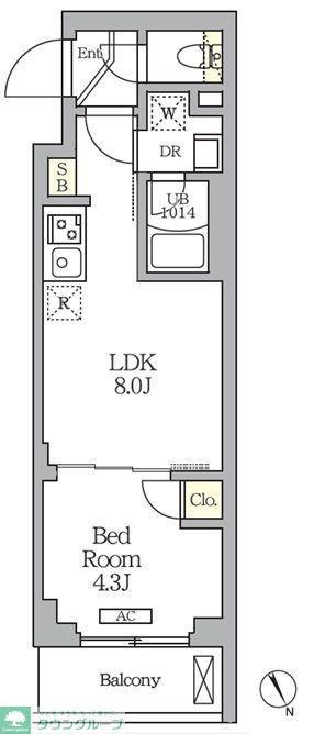 クラリティア馬込(1LDK/3階)の間取り写真