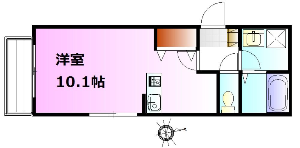 NATURAL COMFORT湘南(1K/1階)の間取り写真