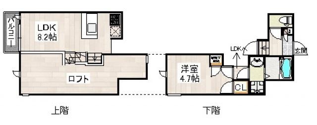 CB井尻オーブ(1LDK/2階)の間取り写真