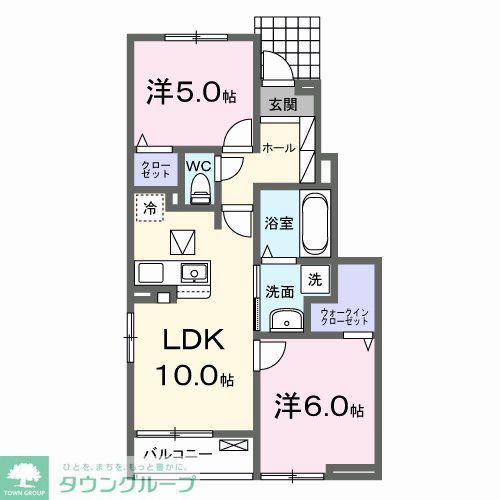プラシード(2LDK/1階)の間取り写真