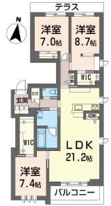 ベラフォレスタ深沢(3LDK/1階)の間取り写真