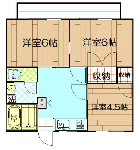 ゴールドクレスト若葉(3DK/1階)の間取り写真