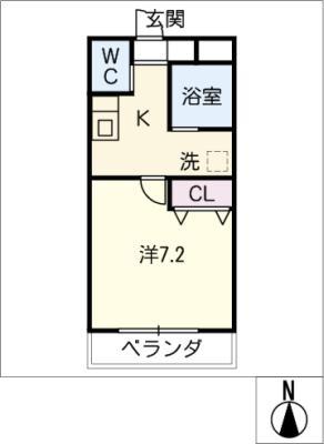 A・CITY野跡(1K/3階)の間取り写真