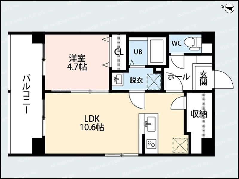 スペリアージュ タワー(1LDK/4階)の間取り写真